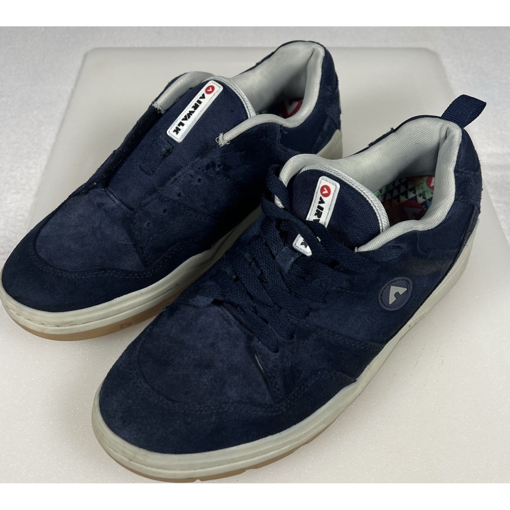 Airwalk Navy Suede Skate Shoes Gum Sole Men's 7.5 Sneakers Leather Upper